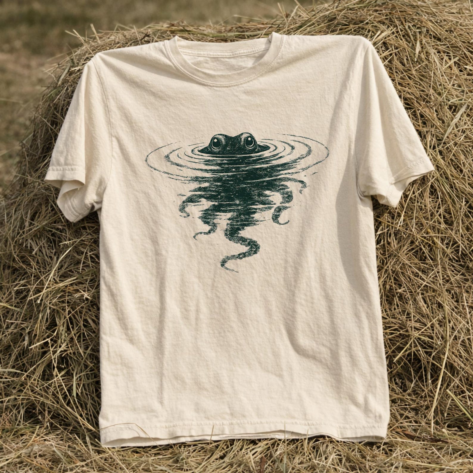 Octopus Reflection Shirt, Mysterious Ocean Octopus Tee, Minimalist Sea Creature T-Shirt, Ocean Lover Octopus Graphic Shirt, Deep Sea. 2XL