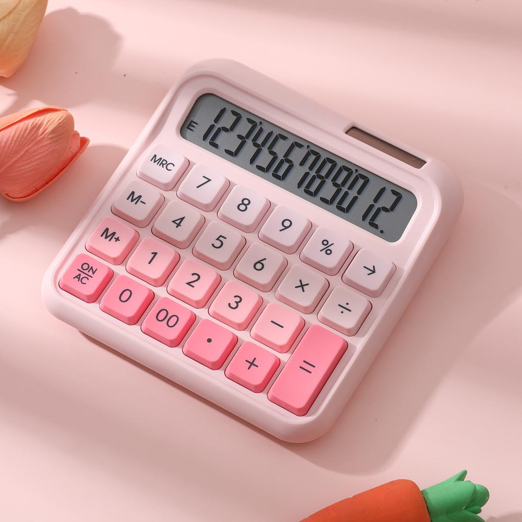Desktop Calculator 12 Digit Large and LCD Display Big Button Calculators Solar Power and Battery
