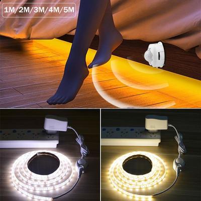 Drahtloses PIR-Bewegungssensor-LED-Streifenlicht, wasserdicht, flexibel, LED-Band, Schrankleuchte, DC 12 V, Kleiderschrank, Küche, LED-Nachtlampe, Bettlampe, 220 EU-Stecker