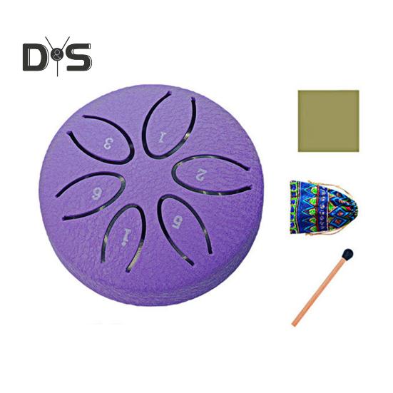 

Стальной язычковый барабан для детей 3 дюйма 6 нот мини-барабаны для уличного использования с молотками и нотной тетрадью для сада, кемпинга, медитации, йоги фиолетовый