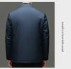 Men's Wool-Lined Cotton Jacket: Winter Business Casual, Thickened Lapel for Middle-Aged Men