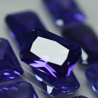 Natural Purple Tanzanite Loose Gemstone Emerald Cut 15 Pcs 7x5 Mm Lot for Jewelry Making and Crafts