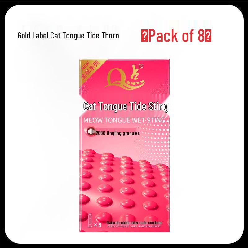 Q Point Ultra-Thin Pink Condoms with 3D Surrounding Particles - Odorless, Super Lubricated, Female Pleasure Enhancing.