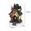 Christmas Light up House Xmas Illuminated Miniature Fairy Garden Statue Resin Figurine for Bedroom,