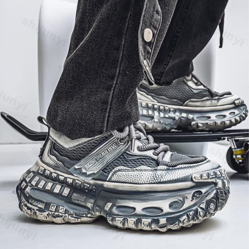 Fashion 2025 Autumn New Men's Fashion Trend Low Top Casual Thick Soled Shoes Mesh Breathable Comfortable Versatile Niche Chunky sneakers