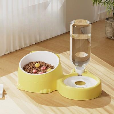Cat Bowl Double Bowl Automatic Drinking Water Pet Cat Food Dog Food Basin Stainless Steel Ceramic Dog Basin Cat Bowl Dog Bowl Pet Supplies