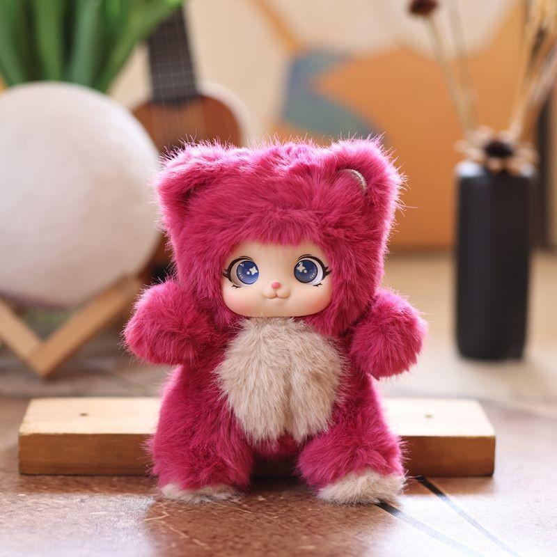 Cute Pvc Face Meng Wu Jia Zu Plush Doll Pendant Animal Shaped Rabbit Design Frog