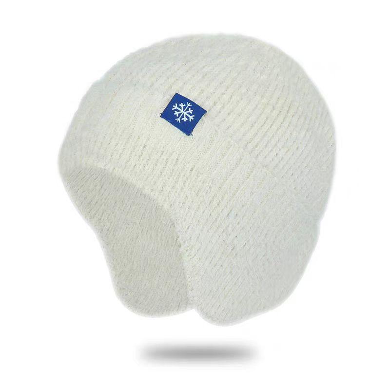 Wool hat, autumn and winter warm knitted hat, ear-covering hat, women's outdoor cycling windproof hat, men's beanie