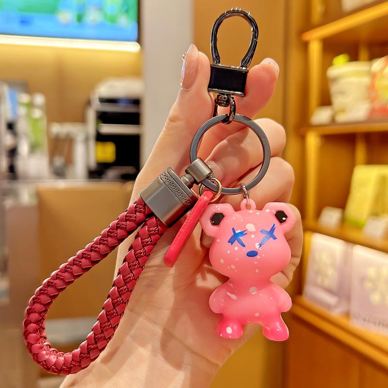 Chameleon Bear Cartoon Keychain - Trendy, Creative, and Cute for Couples