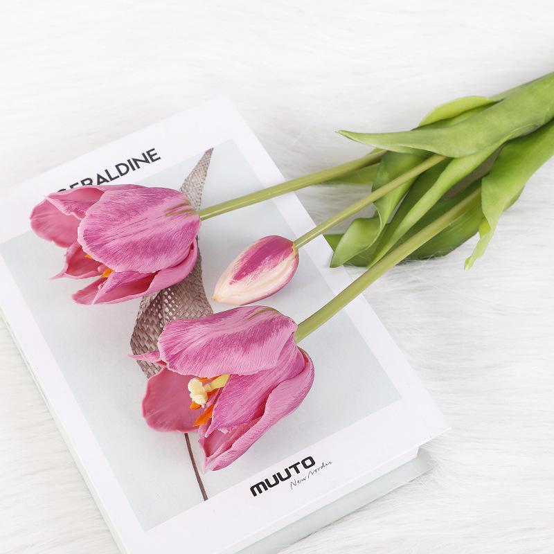Tulip Simulation Flower, Wedding Artificial Flower Furniture Ornament Photography Prop Feel Simulation Tulip