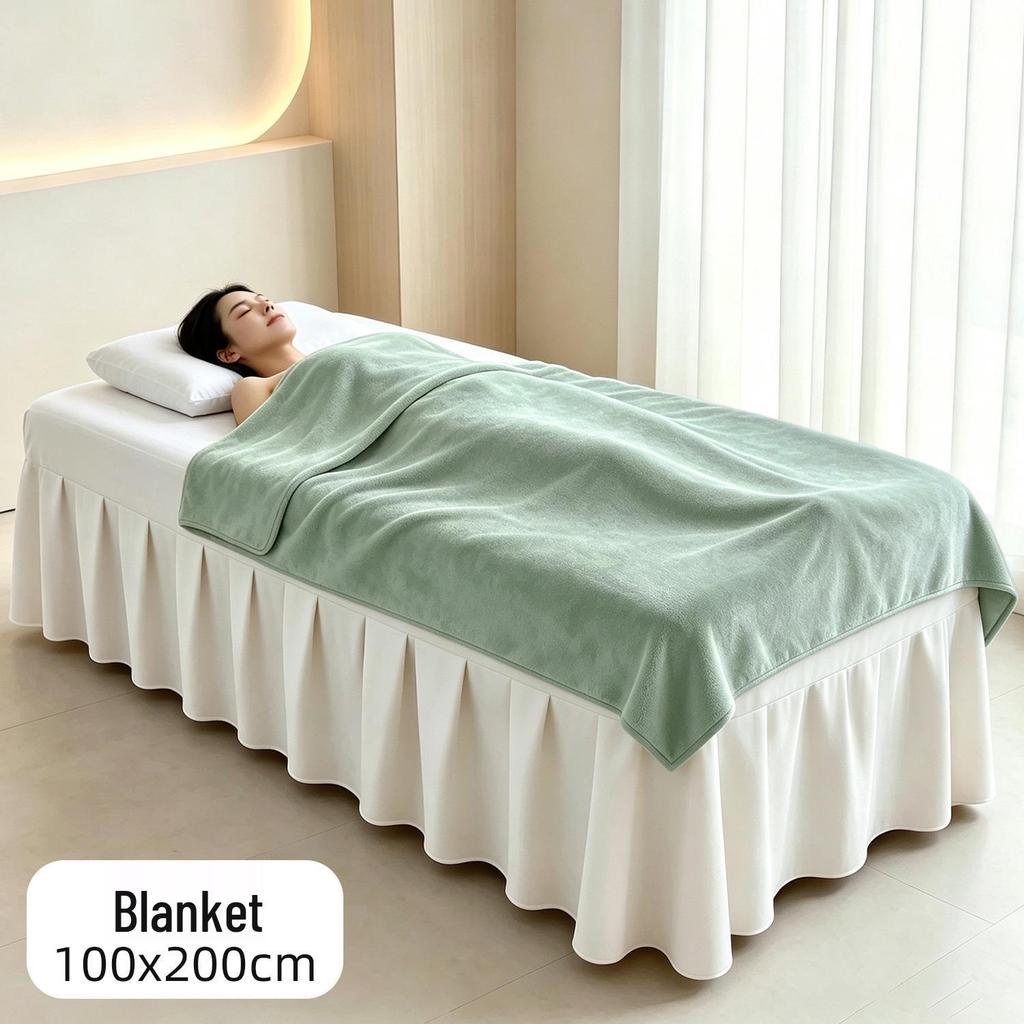 Customizable Soft Coral Fleece Massage Sheet - Large, Absorbent, Thickened Beauty Salon Towel Blanket