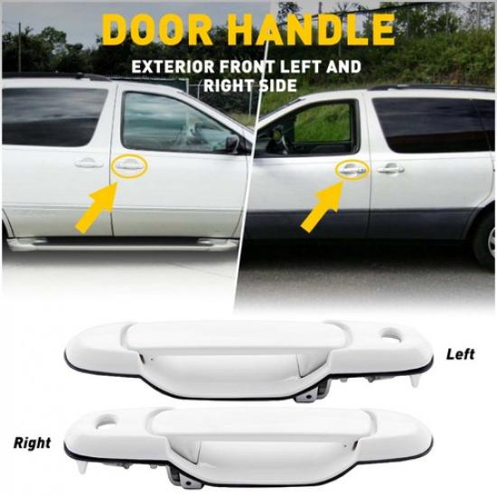 

Door Fit Handle 1998-2003 Toyota Sienna Van Outside Left Front Right Side White