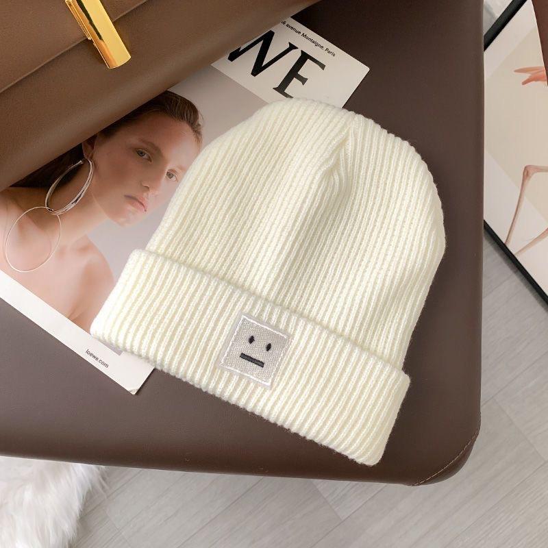 

Шерстяная шапка в стиле колледжа, женская модная вязаная шапка, теплая шапка, осенне-зимняя универсальная милая шапка от холода elastic белый