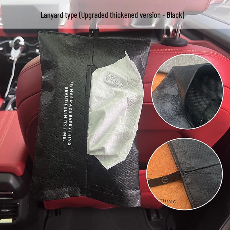 Wall-Mounted Luxury Car Tissue Box: Waterproof, Pull-Out Design, DuPont Paper, Customizable High-End Feel