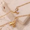 Hot-selling stainless steel necklace plated with 18K gold versatile inlaid zircon necklace jewelry for women