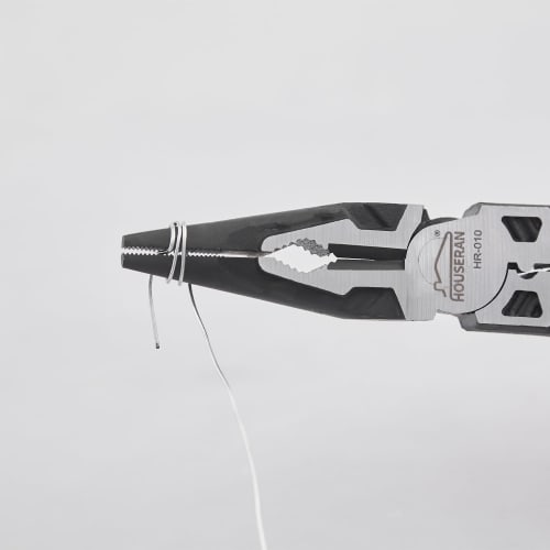 HOUSERAN Long Nose Pliers, Thin Tool, Ultra-Fine, Precision, Spring-Loaded, Locking, Multi-Function, 211mm