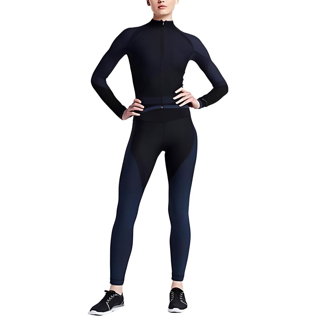 Nike Solid Color Slim Fit Mid Waist Casual Fitness Pants Women Bottoms Blue Black 810966-010