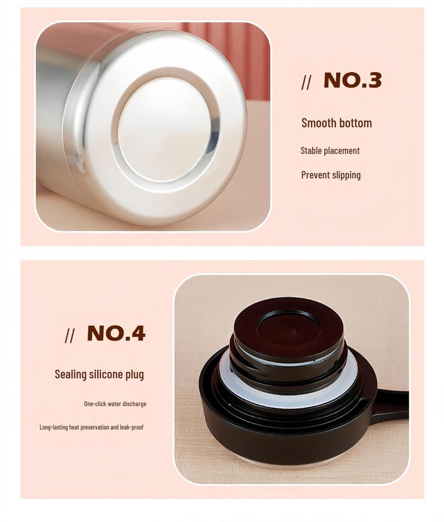 Elegant Eagle Spout Stainless Steel Double-Layer Vacuum Thermos Flask, Large Capacity Household Hot Water Bottle