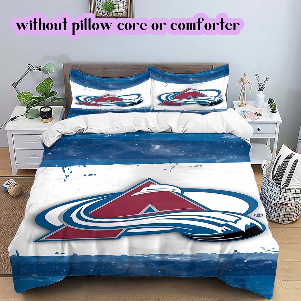 Set Copripiumino Trapuntato con Motivo Logo Hockey su Ghiaccio Federa Decorazione per la Casa Regalo di Compleanno (1* copripiumino + 2* federe, senza imbottitura)