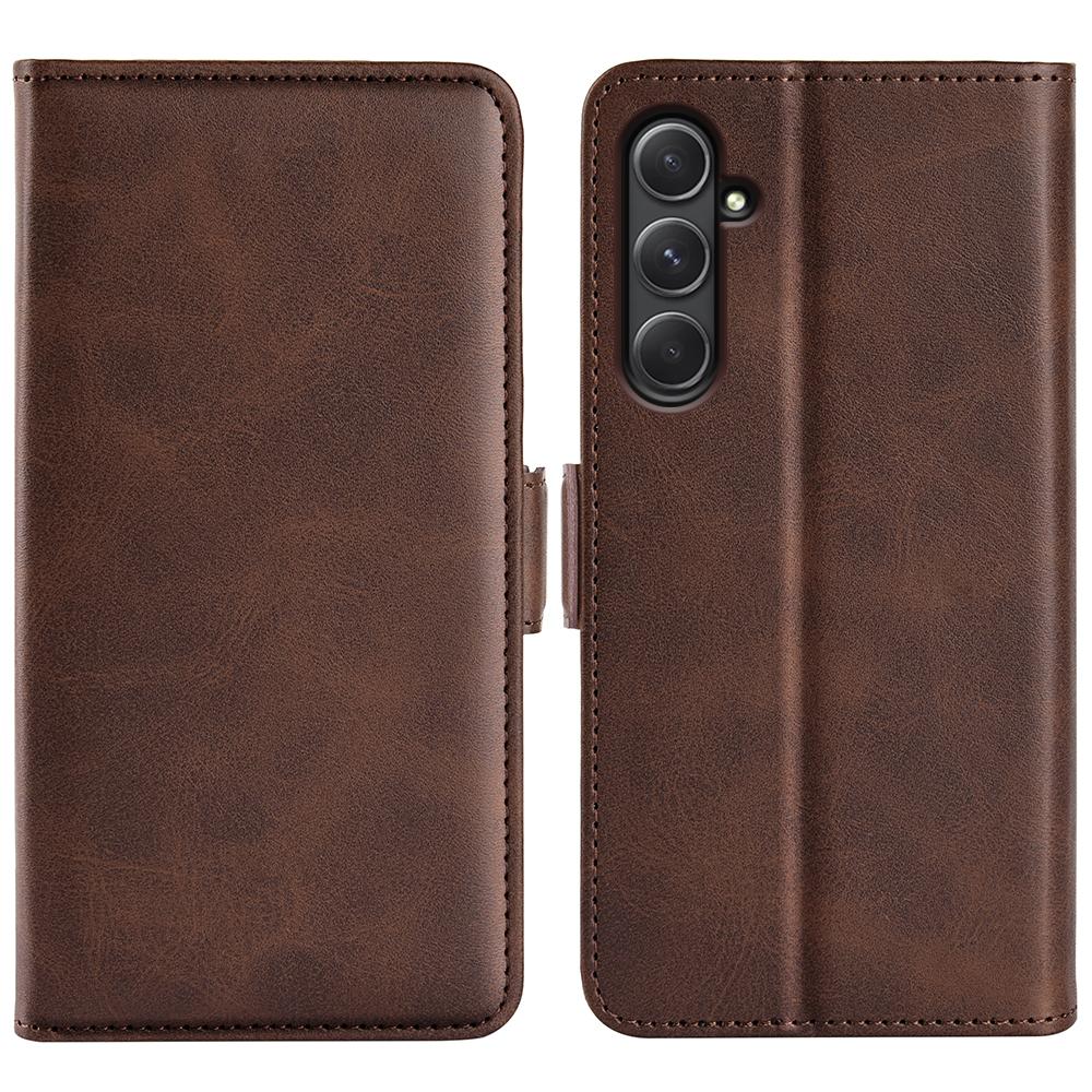 

For Samsung Galaxy A55 5G Leather Phone Case Shockproof Flip Wallet Brown