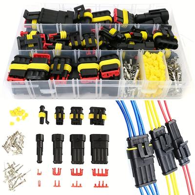 352 Pcs Waterproof Automotive Electrical Connector Terminals Kit - Durable 1/2/3/4 Pin Wire Plugs for Car Repair and Maintenance