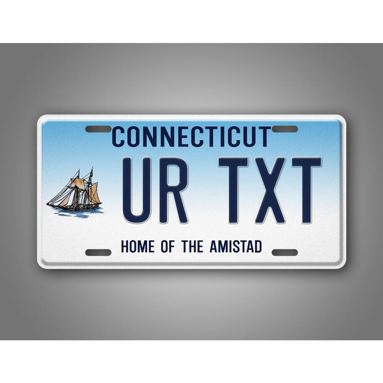 Personalized Connecticut License Plate Decorative Wall Sign белый