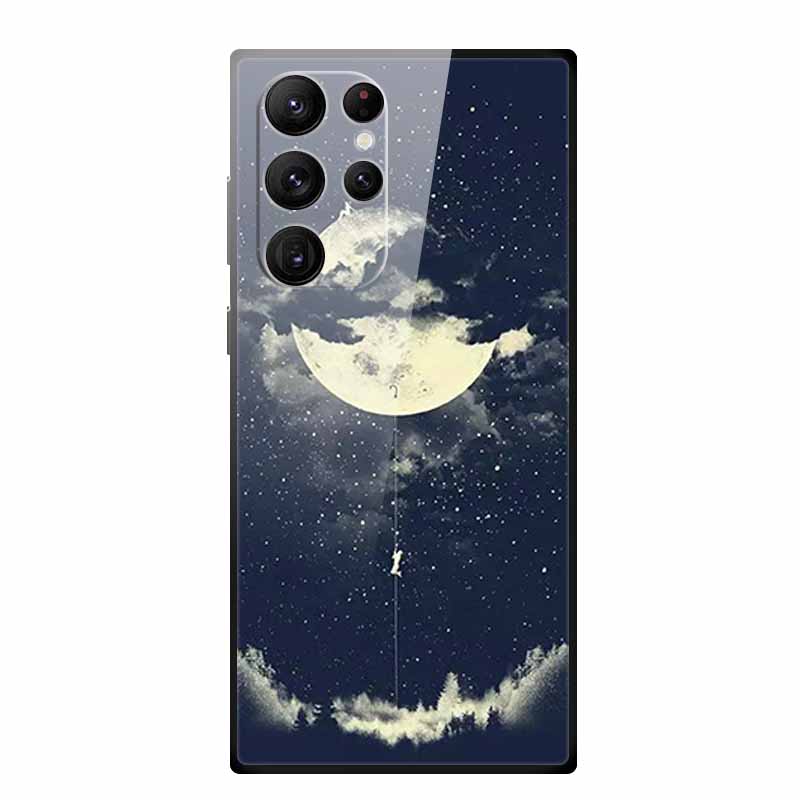 Gehärtetes Glas Case Für Samsung Galaxy S25 Ultra Case S 25 Ultra Hartes Rückseiten Cover Weicher Stoßfänger Für Samsung S23 S22 S24 Ultra Case