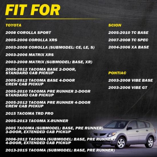 Pair Dark Black Inner ide Door Interior Handle for 03-08 Toyota Corolla