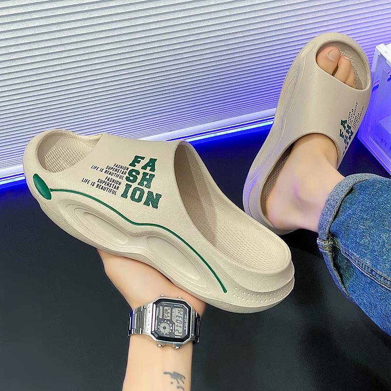 Fashion 2025 New Men's Slippers Outdoor Summer Trend Beachwear Sensation Youth Sports Dual-use Sandals Comfortable Rubber Sole