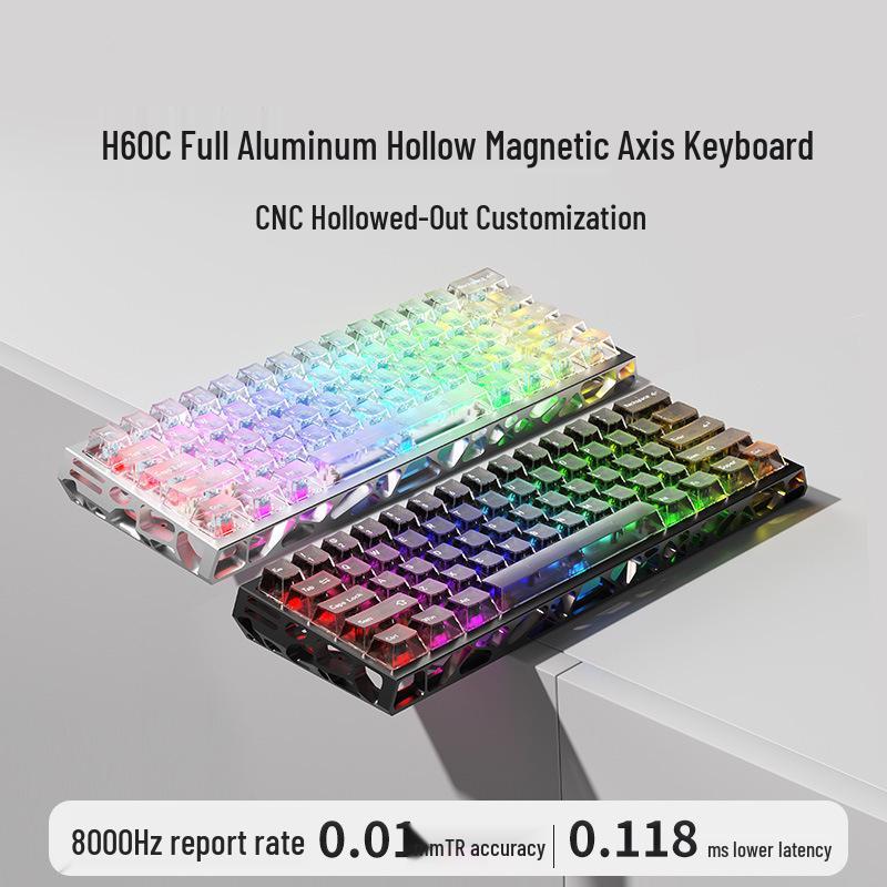 CNC Aluminum Alloy Hollow Magnetic Axis Pro Gaming Keyboard