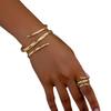 Elegant Gold Bracelet and Ring Set: European Design, Exaggerated, Lightweight, Luxury Two-Piece Jewelry