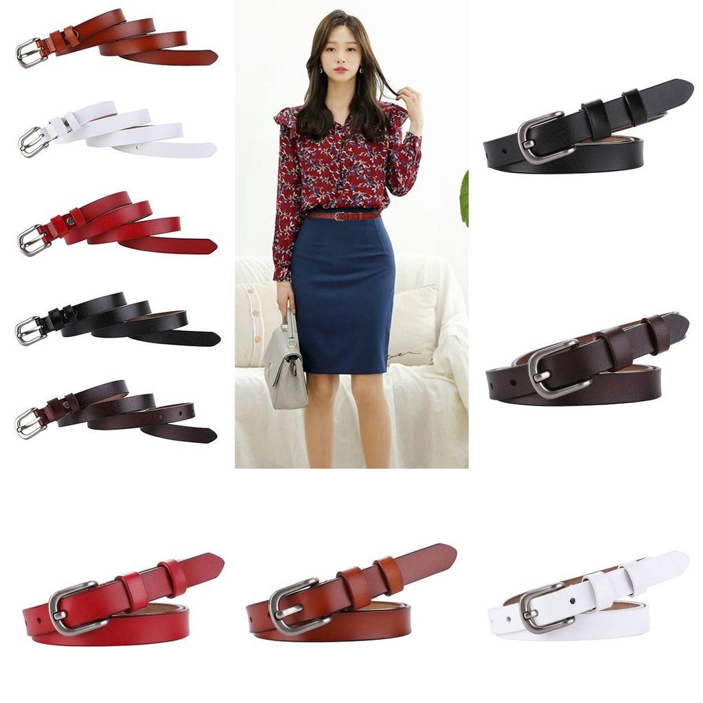 Ladies Genuine Leather Belt With Retro Pin Buckle For Office And Casual Fashion