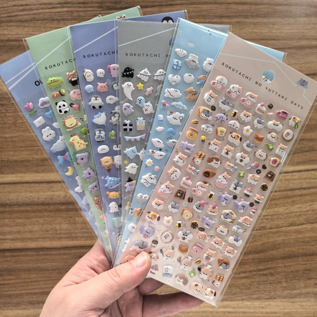 3D Japanese Cartoon Animal Stereo Stickers (6 Pieces) Kids' Reward Decals for DIY Craft Decoration BulingBulingStickers Store