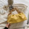 New Women's Soft Leather Thick Chain Cloud Shoulder Bag