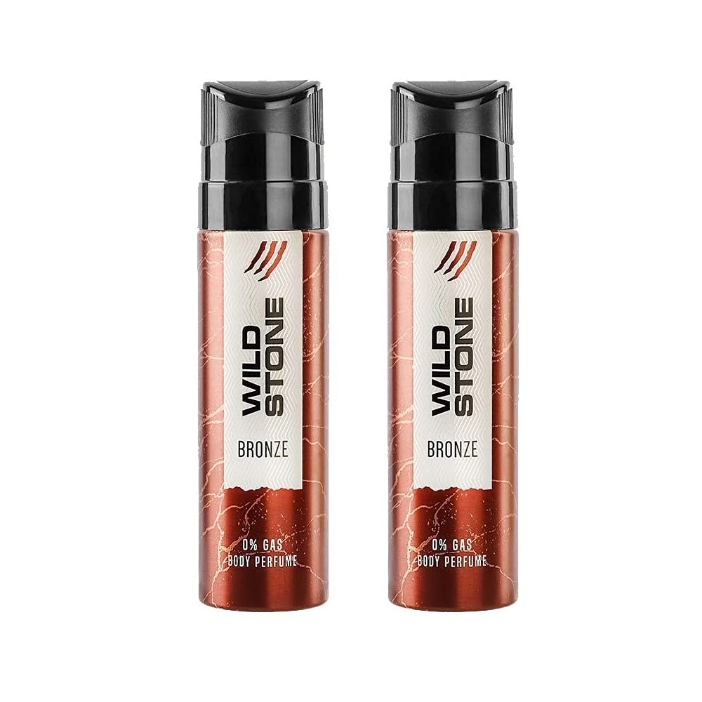

Wild Stone Bronze No Gas Body Spray For Men 120ml x 2 Bold Long Lasting Perfume Deodorant Combo Set