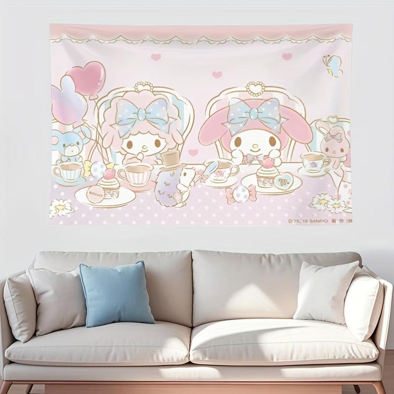 Sanrio For My Melodies And My Sweet Piano Tapestries Cartoon Room Decorations For Birthdays And Christmas Holiday Backgrounds