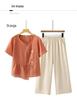 New Summer Short-Sleeve T-Shirt Set for Middle-Aged Women, Plus Size, Two-Piece Outfit, Modern Style for Mothers and Elderly Women