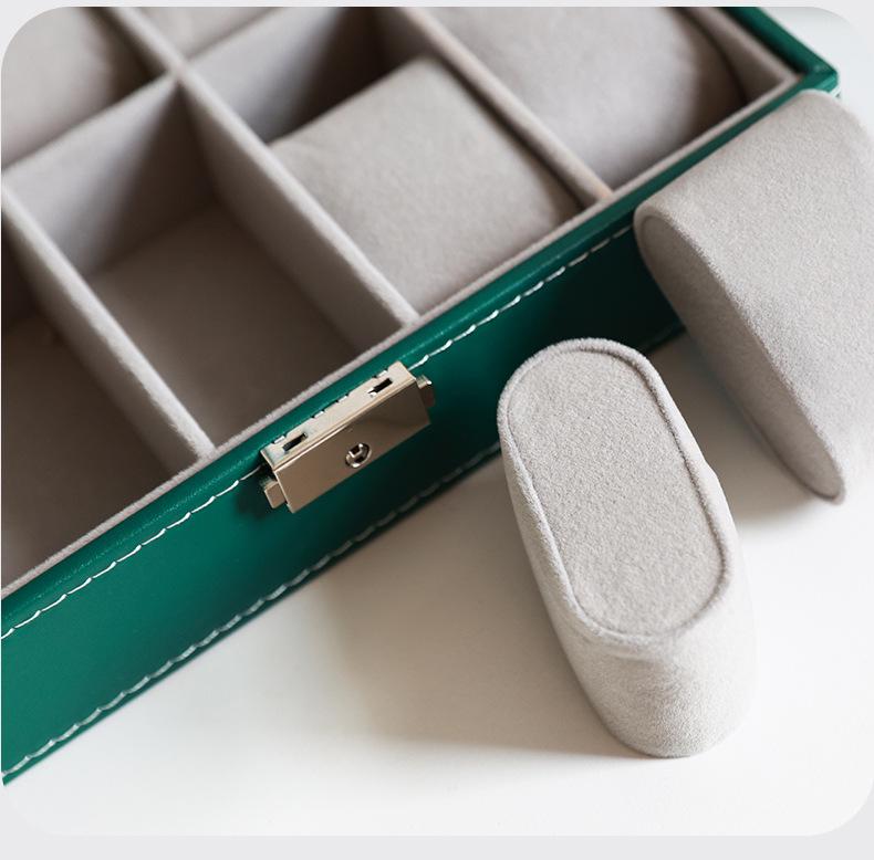 Benya Green Lockable Leather Watch Storage & Display Box