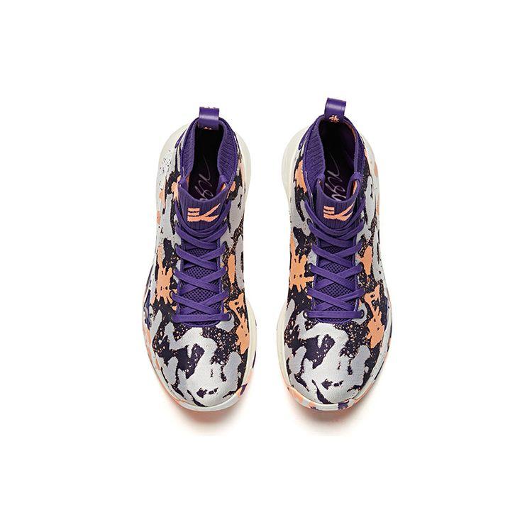 Anta KT4 Thompson Los Angeles Sunset Shock Absorption Non-Slip High-Top Basketball Shoes Men Basketball Shoes Purple 11941104S-2