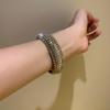 Retro French Crystal Open Cuff Bracelet for Women - Elegant, Personalized & Trendy