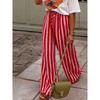 2026 New Women's Loose Casual Striped Printed Long Straight Pants