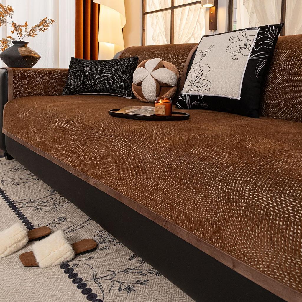 New Sofa Cushion Thickened Four-Season Universal Seat Cushion Fixed Non-Slip Autumn And Winter Cover Cloth Towel Premium Seat Cushion