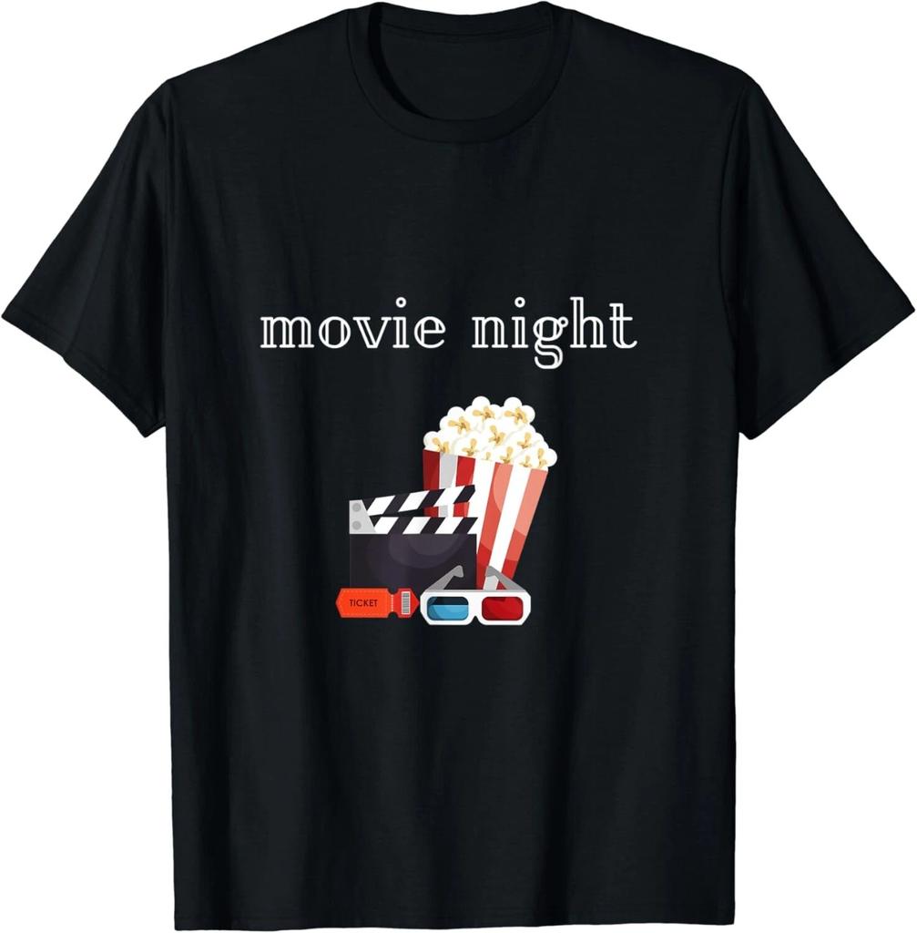 Movie Night Popcorn 3D Glasses Ticket Cinema Date Gift Unisex T-Shirt