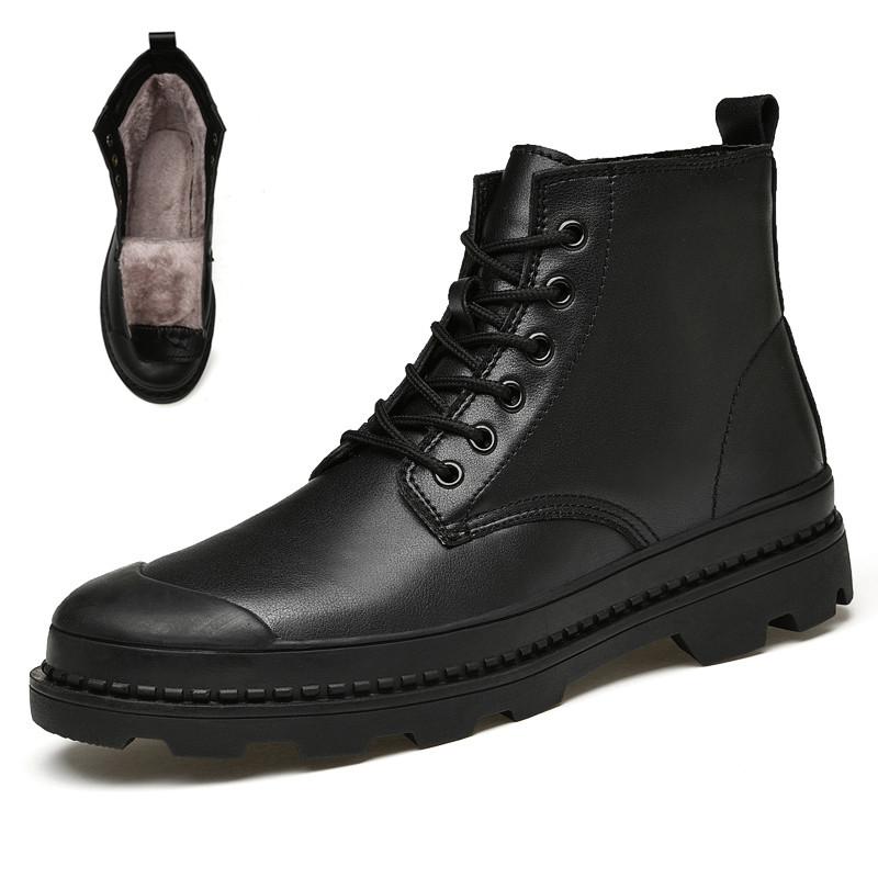 Classic Men'S Boots Zapatos De Hombre Warm Men Boots Winter Fashion Shoes Men Design Leather Comfy Motorcycle Boots Big Size 47