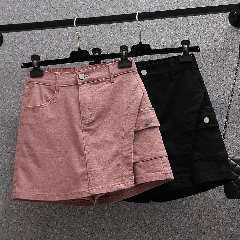 DIMANAF Nadměrná velikost 2025 Dámské šortky Kalhoty Letní Volné Džínové šortky Základní Harémové Kalhoty s vysokým pasem Elastický pas