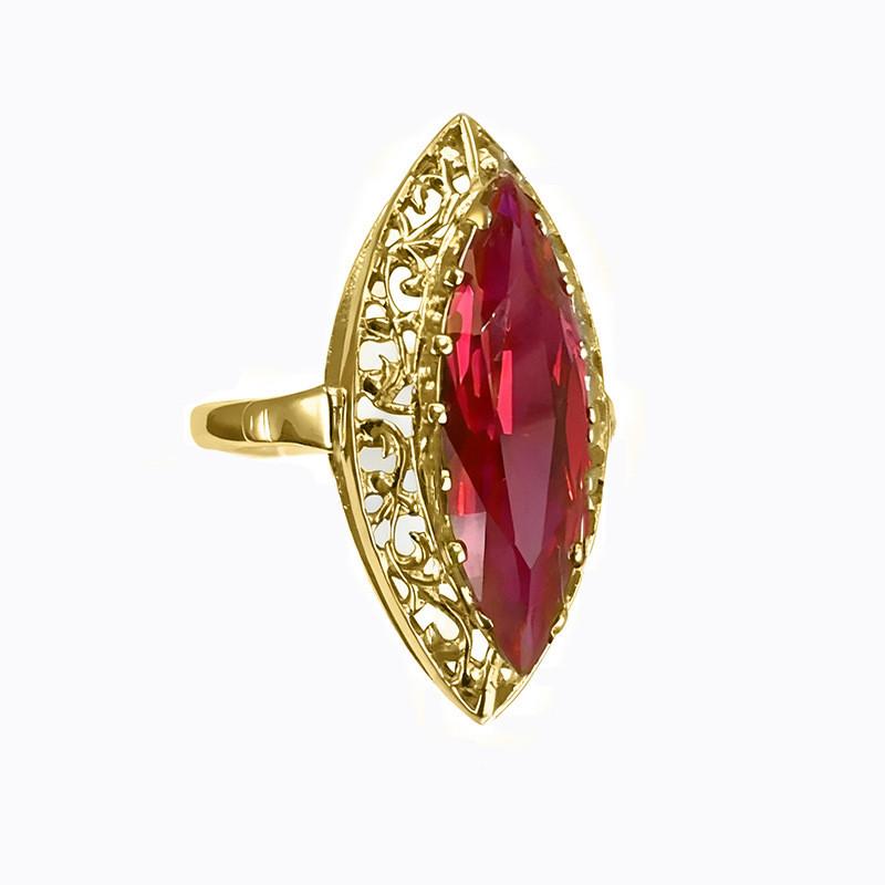 925 Sterling Silver Marquise Red Cubic Zirconia Rings for Women Hollow Out Lady Accessories Wedding Party Fashion Jewelry