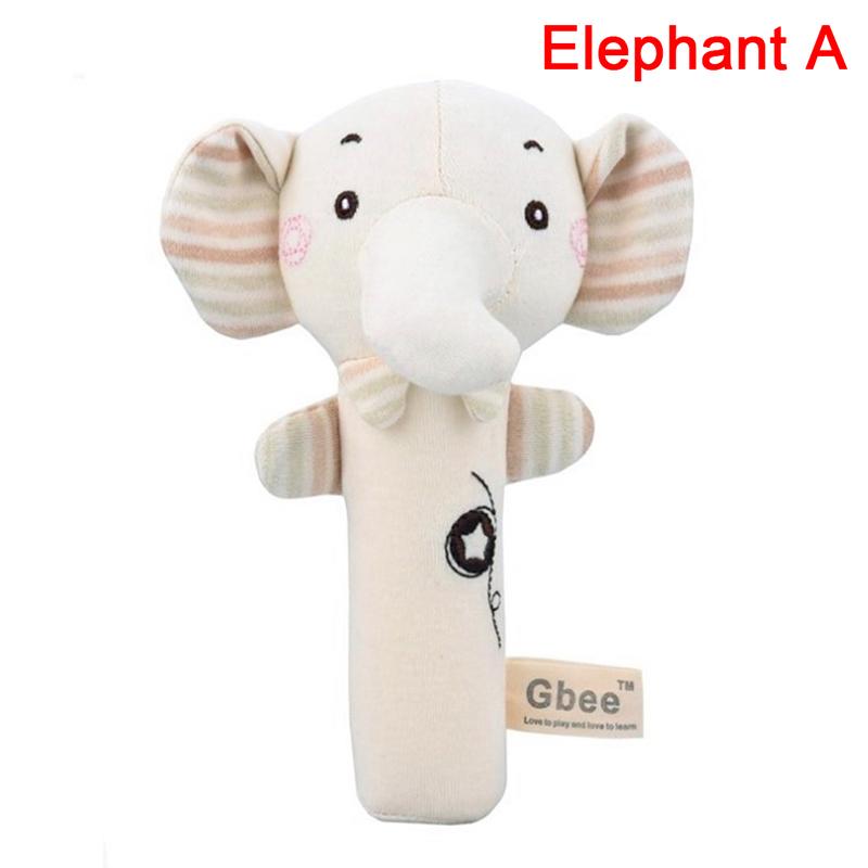 Baby Rattles Soft Cartoon Cute Plush Animal Toys Child Educational Handbells