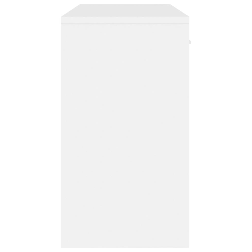 Vidaxl Biurko Z Szufladą I Szafką, Białe Z Połyskiem, 100X40X73 Cm