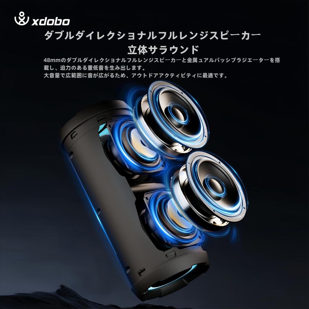 Xdobo 50W Bluetooth Bluetooth Loud Ultra Deep Wireless TV Speaker with RGB LED for Mobile TWS Compatible Speaker, 5.3, Stereo, Bass, Waterproof,