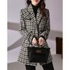 Geometrischer Print Winter Zweireihiger Trenchcoat